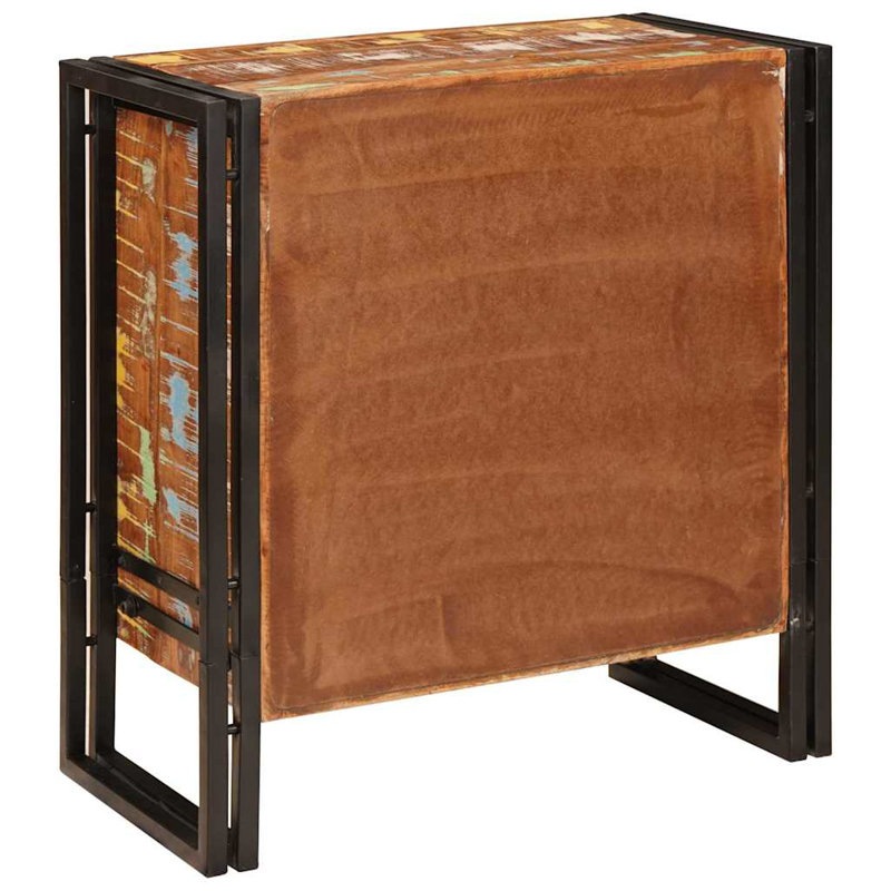 Solid Wood Accent Cabinet, Brown/Green/Pink