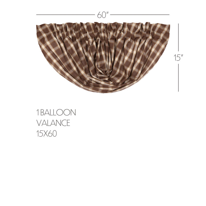 Dissay Cotton Plaid Balloon Window Valance