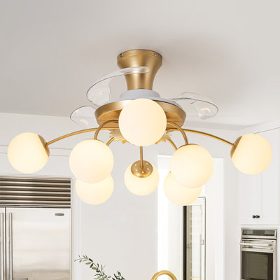 Plafonnier moderne à DEL de 34 po avec ventilateur intégré et télécommande