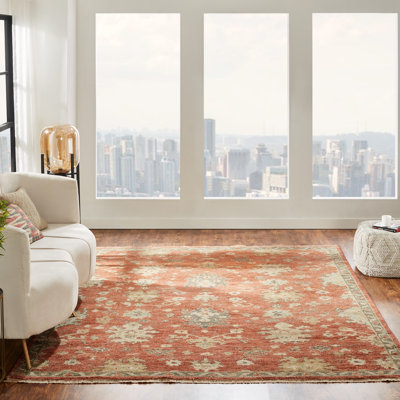 Tapis oriental rouille en laine noué à la main Phill