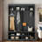 Modern Hall Tree With Metal Hooks, 3 Compartments, Shoe Cubbies And Wide Bench-646072303