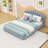 Upholstered Queen Bed Frame with Shell-Shaped Headboard-684329887