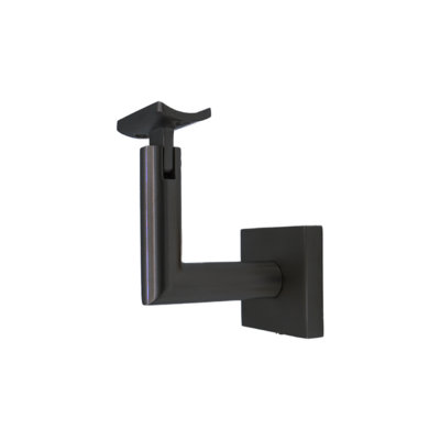 Glass Mount Handrail Bracket with Square Rose and Curved Plate