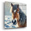 «Snowy Horse Portrait» par Rey Klimt, art mural acrylique, 12 po x 12 po
