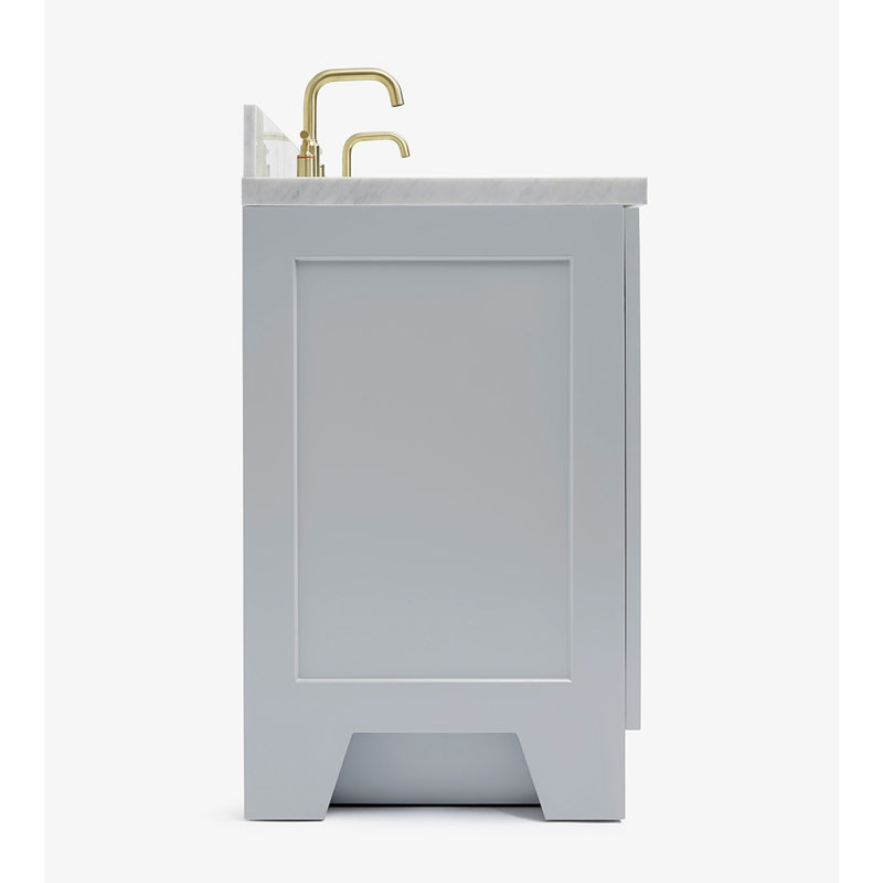 73 IN.  Single Bathroom Vanity, Carrara Marble, Oval , Gray