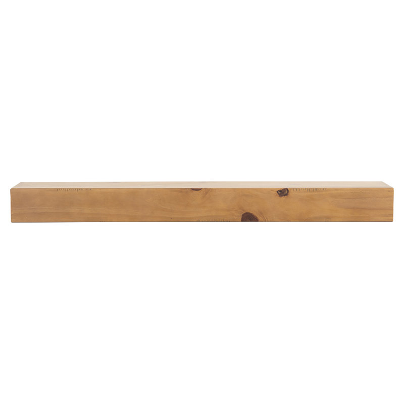  Floating Wood Fireplace Mantel Shelf, 72", Golden Pecan
