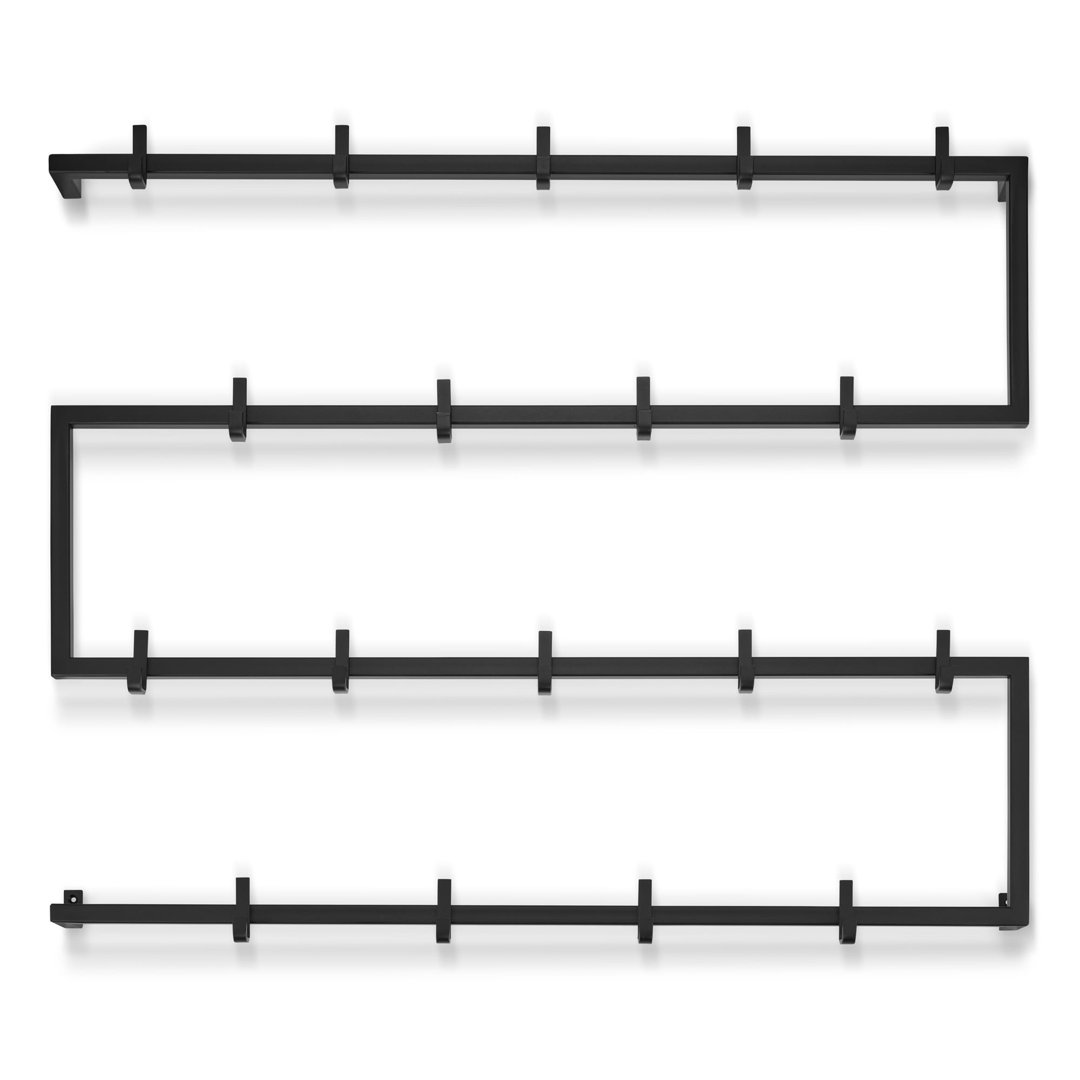 Lethel Steel 18 - Hook Wall Mounted Coat Rack