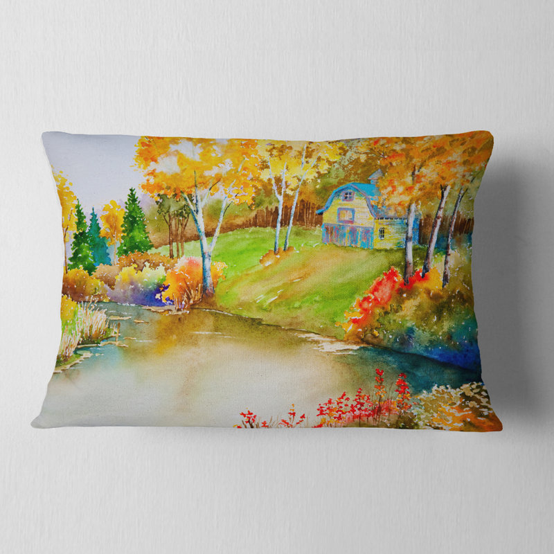 Coussin lombaire Landscape House and Quiet Pond