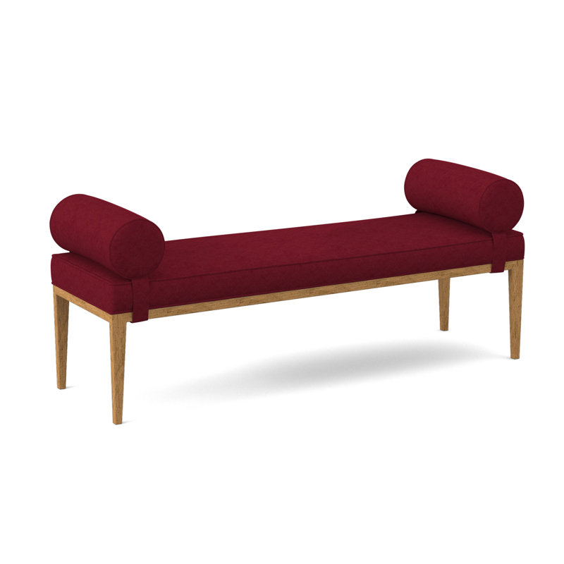 Brooklyn Upholstered Bench, Amber, Margaret Lipstick Polyester Blend