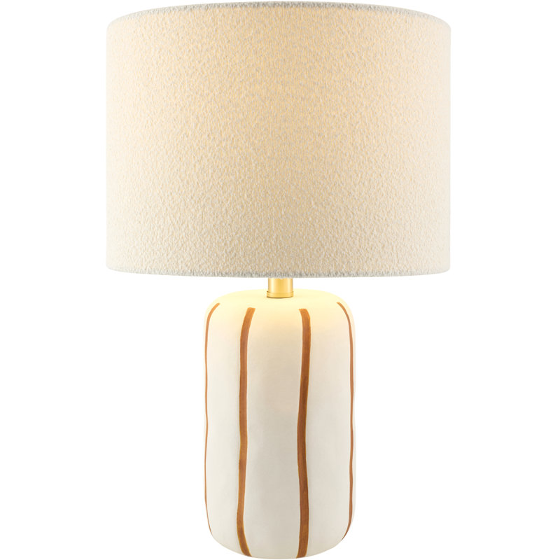 Lampe de table Poelm, Crème/orange, H 20,75 po x l 13 po x P 13 po