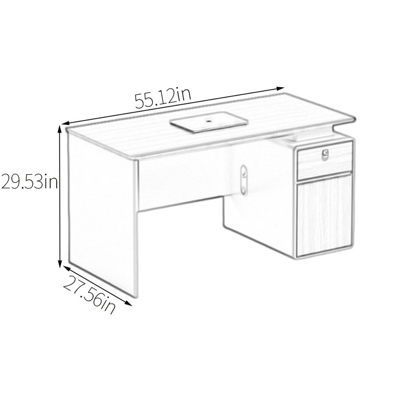 Bureau en bois Advanced Tech, H 29,53 po x l 55,12 po x P 27,56 po
