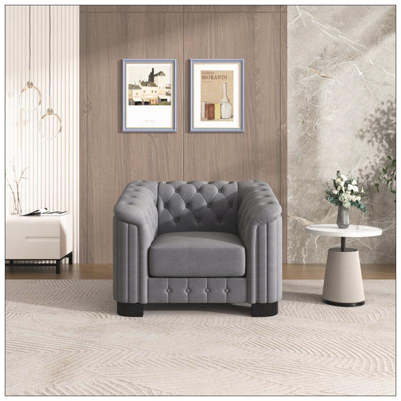 Fauteuil d'appoint 41,5 po pour le salon, Gris