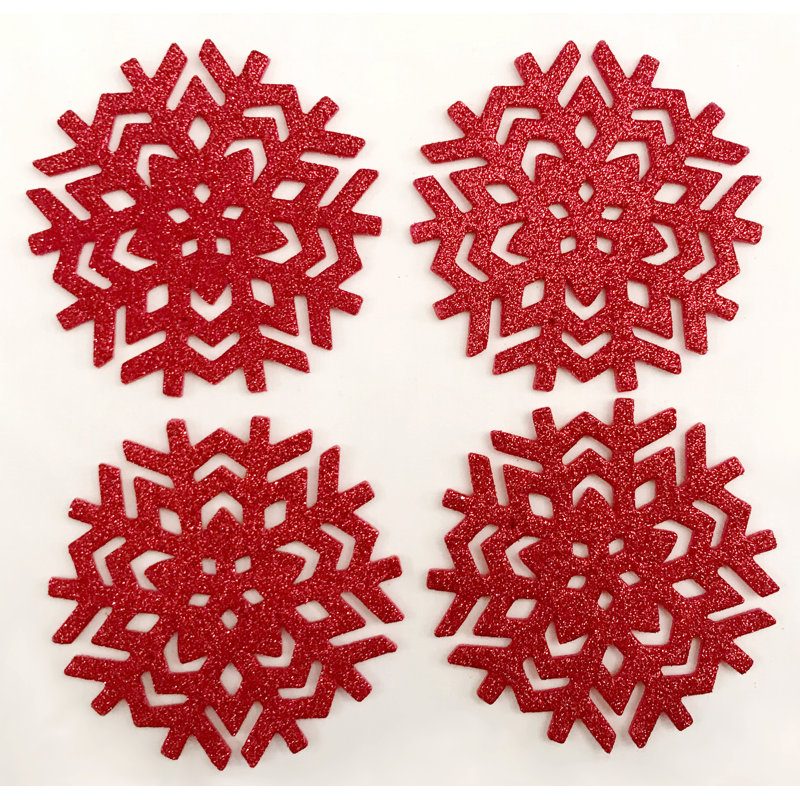Round 4 Piece Coaster Set, Red