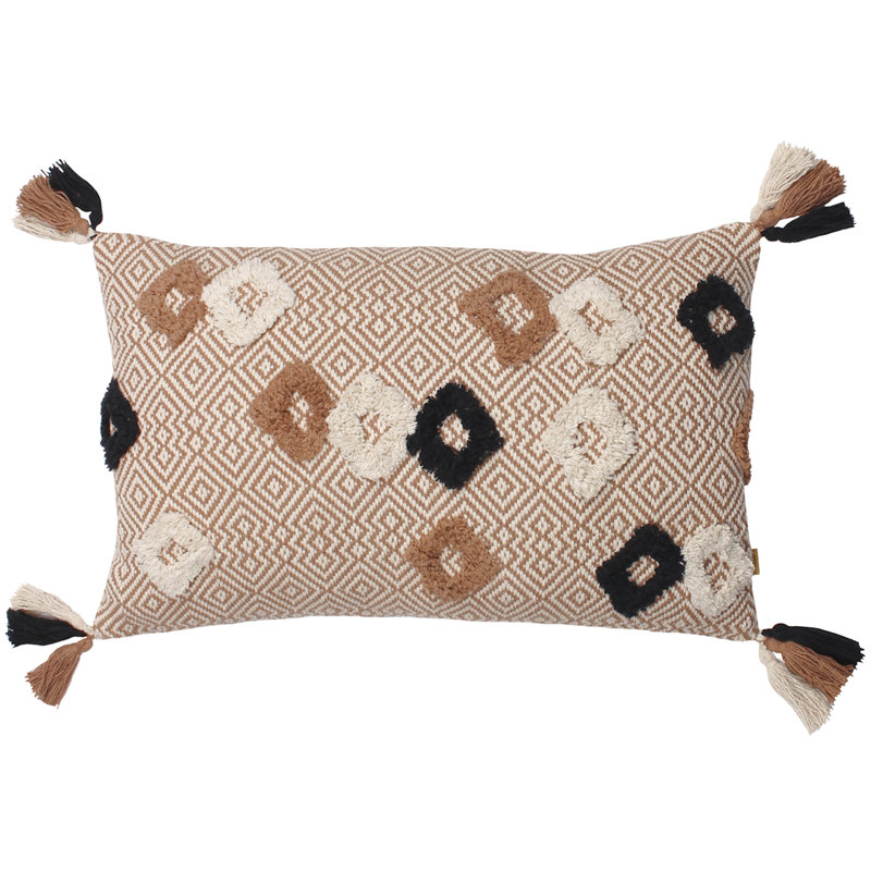 Benji Geometric Rectangular Throw Cushion, Cinnamon