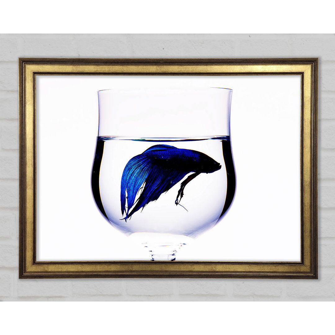 Gerahmtes Leinwandbild Wineglass Fish