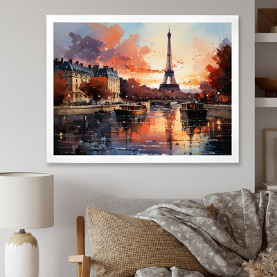 Automne, Paris, coucher de soleil sur la tour Eiffel - Art mural de la ville de Paris