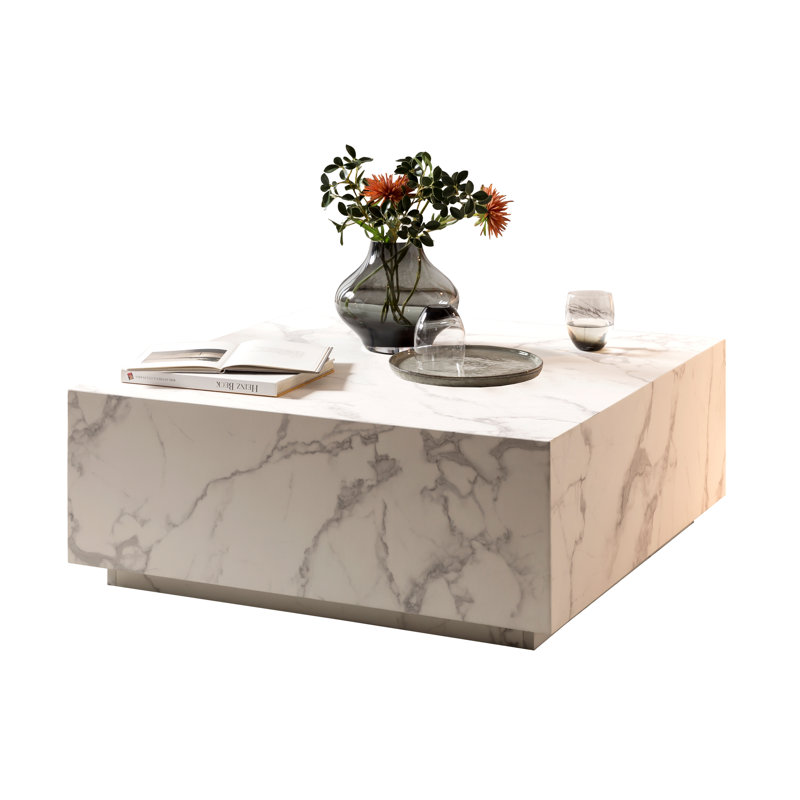 Aavyan Block Coffee Table, White