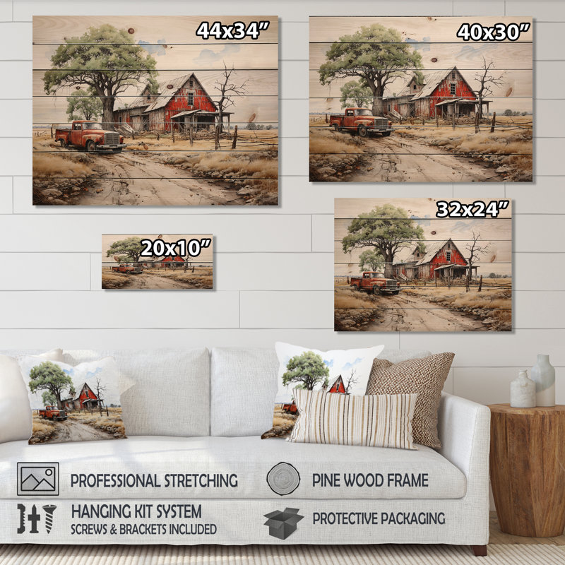 Iveth Iveth Farmhouse Homestead Legacy sur impression sur bois, H 30 po x l 40 po x P 0,78 po