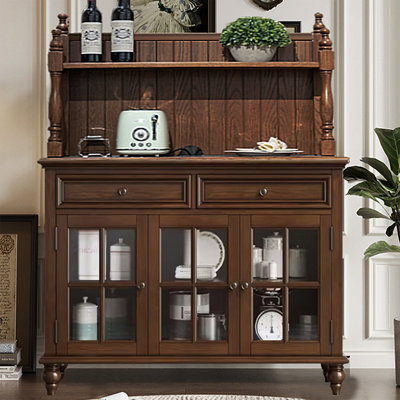 Buffet en noyer massif et bois manufacturé