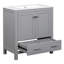 Meuble-lavabo de 30 po gris. Lavabo simple avec mécanisme de fermeture en douceur. Armoire de rangement à 2 portes et 1 tiroir. Armoire en bois massif gris, évier, efficacité de travail-296701721-296701722