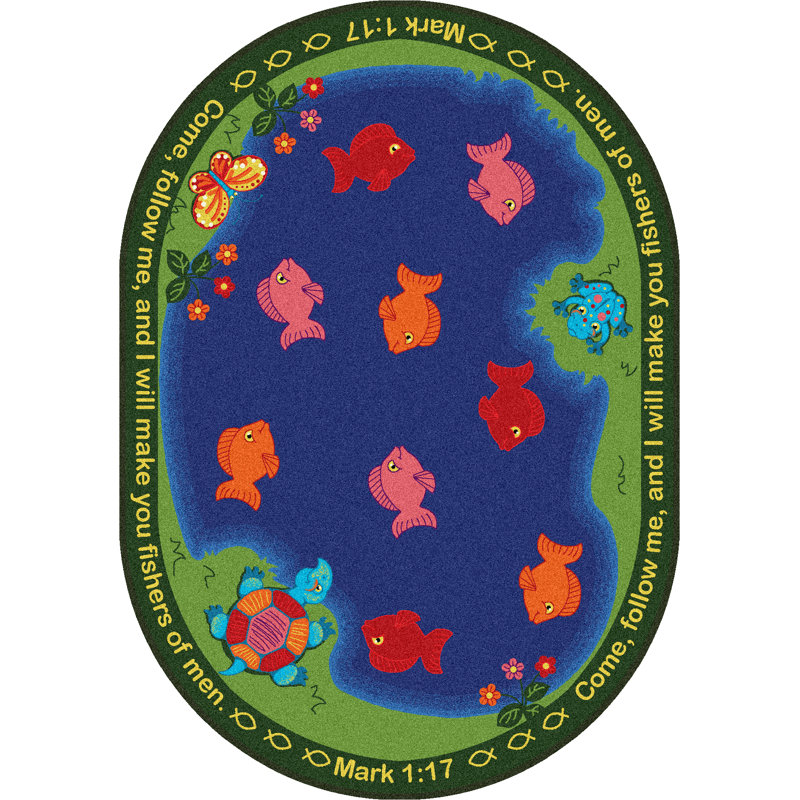 Tapis «Faith Base Fishers of Men», Ovale 3 pi 10 po x 5 pi 4 po
