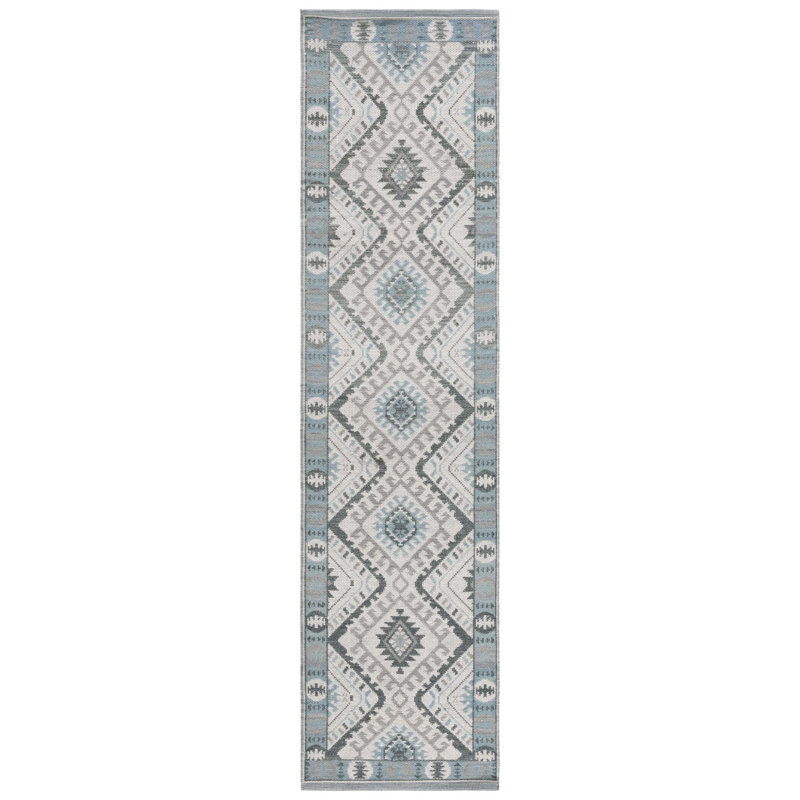 Tapis kilim en laine / polyester fabriqué à la main Arbel, Tapis de couloir 2 pi 3 po x 9 pi