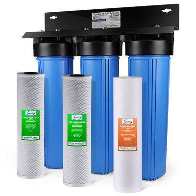 iSpring 3-Stage Whole House Water Filtration System With 20-Inch Sediment And Carbon Filter