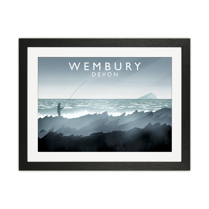 Wembury by Richard O'Neill - Print, Black Framed, 33.5cm H x 43.5cm W x 3cm D