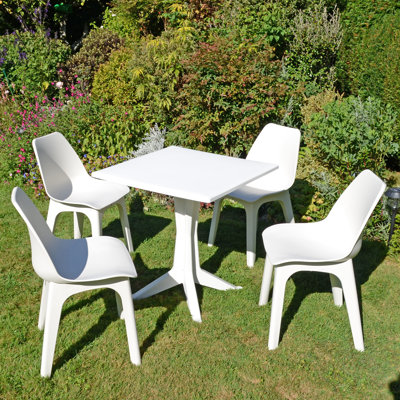 Ponente Patio Table with 4  Chairs Garden Set