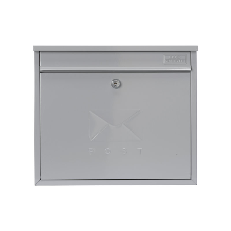 Elegance Wall Mounted Galvanised Steel Lockable Weatherproof Post Box - 36x31x10cm, Green