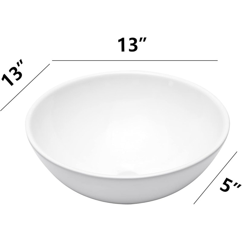 Modern Round Ceramic Vessel Sink For Bathroom Vanity Above Counter Installation
