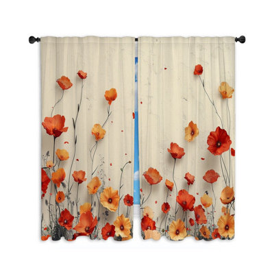 Paire de rideaux transparents en polyester Delapaz