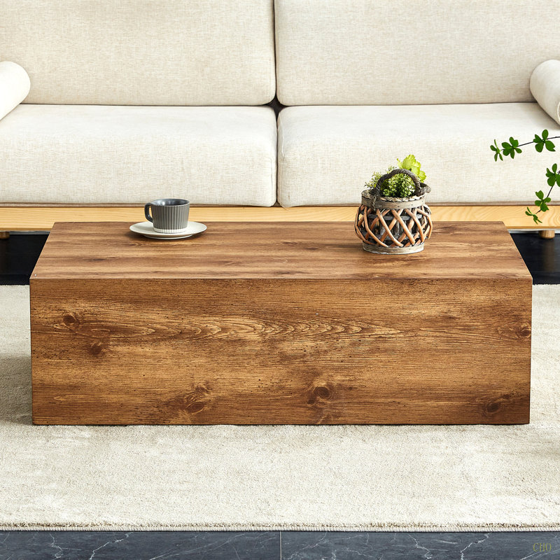 Table basse moderne en bois aggloméré avec motif - 39,37 x 23,62 x 11,81 pouces - Design élégant et durable