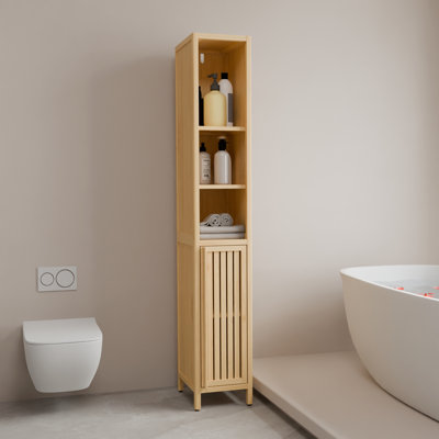 Armoire haute et grande capacité en bambou naturel