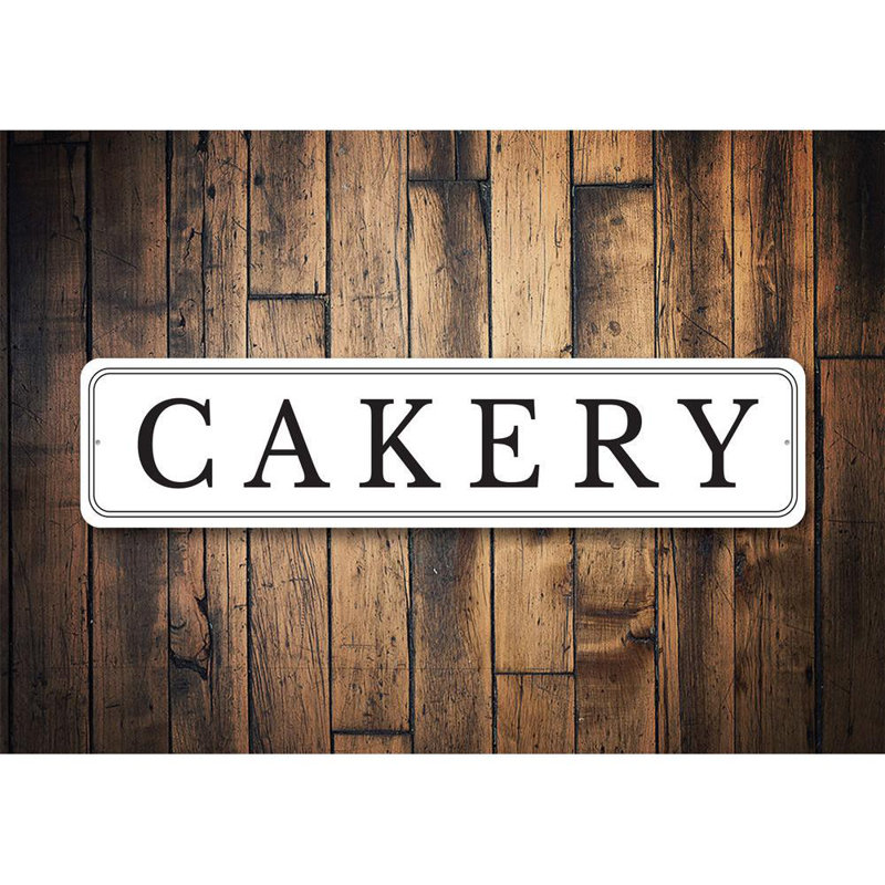 Enseigne en aluminium Cakery, H 6 po x l 24 po x P 0,06 po