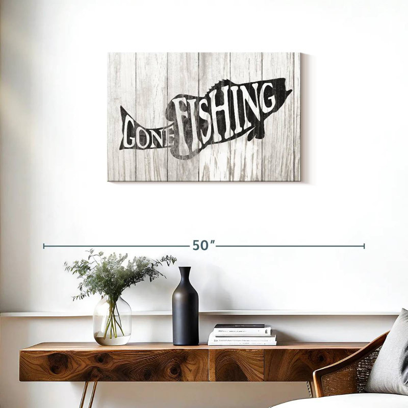 Senne Gone Fishing Sign, 20" H x 30" W