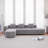 Modern  L shape boucle Sofa with curved seat