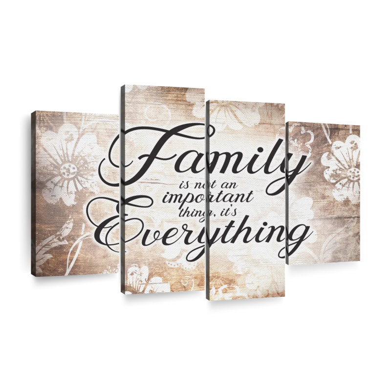 «Family Is Everything Love Quote», reproduction sur toile, H 22 po x l 36 po x P 1 po