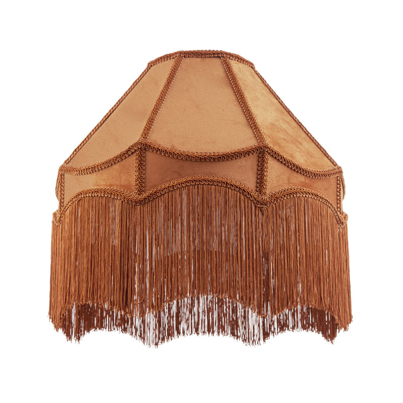 Traditional Victorian Empire 40Cm Lamp Shade In Soft With Tassels By Happy Homewares, Orange