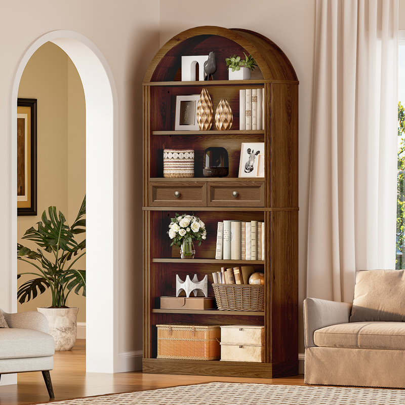 Bibliothèque Arch, 73" H x 31.5" W x 11.8" D, Noyer