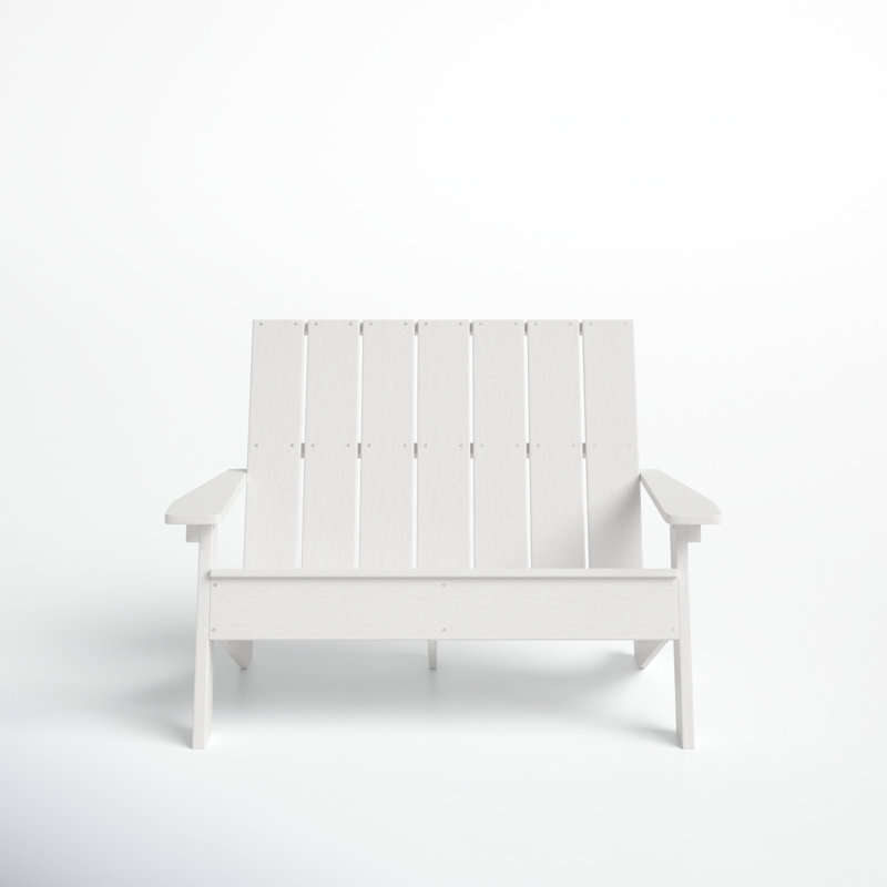 Byrnes Recycled Plastic Double Adirondack Loveseat, White