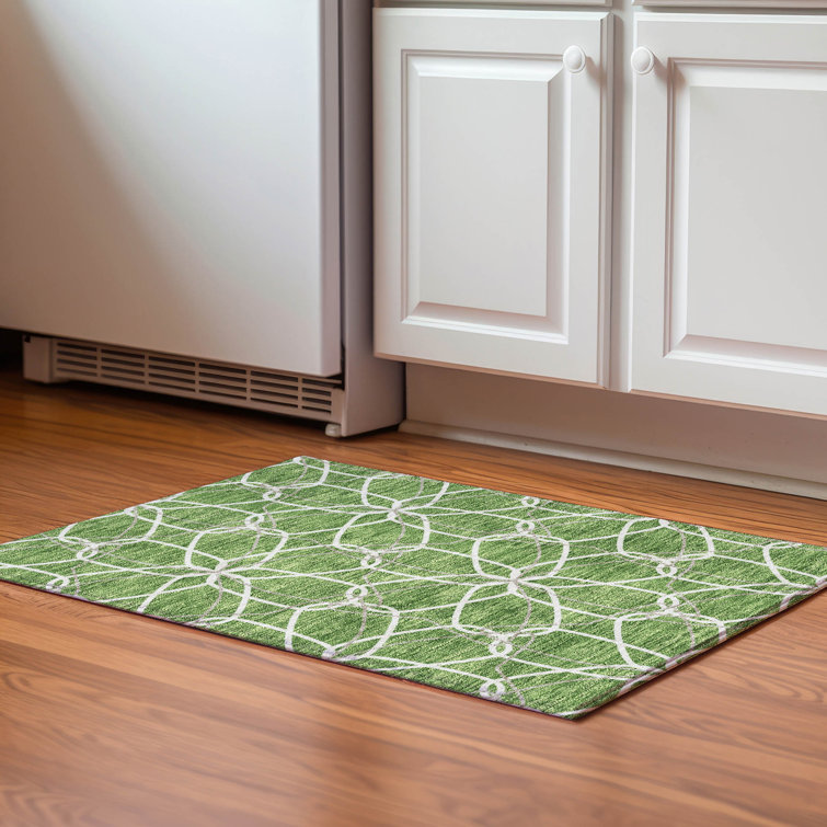 Premium Machine Washable Prisco Green Rug