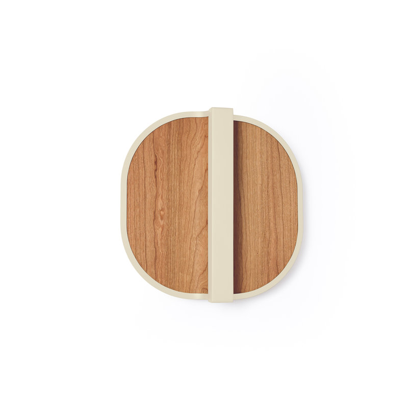 Omma 1 - Light LED Flush Mounted Sconce, Matte Black, Natural Cherry