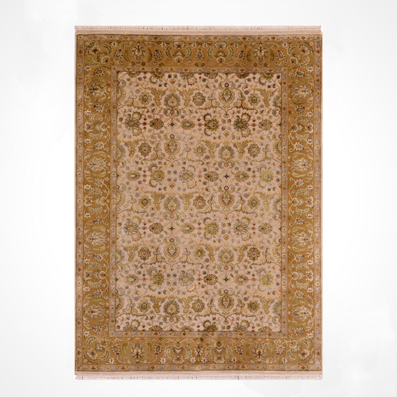 Tapis en laine beige noué à la main Original Original