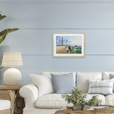 Cape Hatteras Fishermen, reproduction encadrée sous verre, conception de Wind River Studios