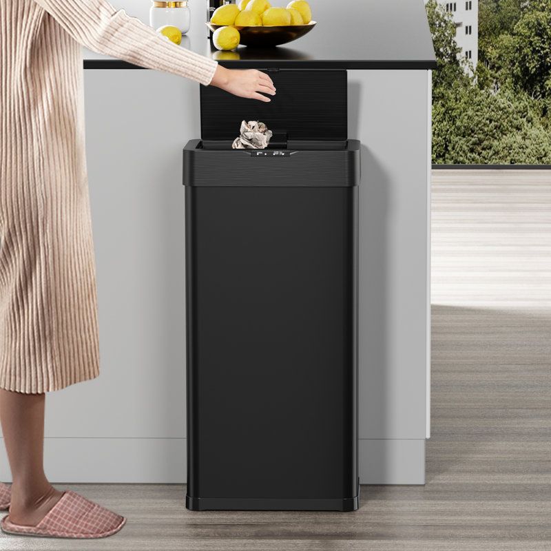 Motion Sensor Stainless Steel Trash Can, Automatic Garbage Bin, Black, 21.1 Gallons