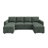 Niyona U Shaped Sleeper Pull Out Couch Storage Sectional Sofa-131408504