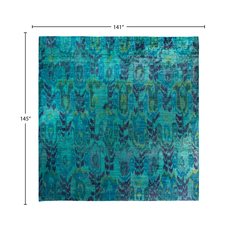 Overdyed One-of-a-Kind 11' 9" X 12' 1" Hand Knotted Area Rug