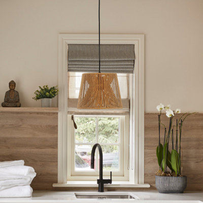 Aarzo 1-Light Single Natural Hand Woven Rattan Pendant Easy Installation