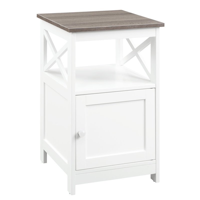 Darek End Table, Driftwood/White